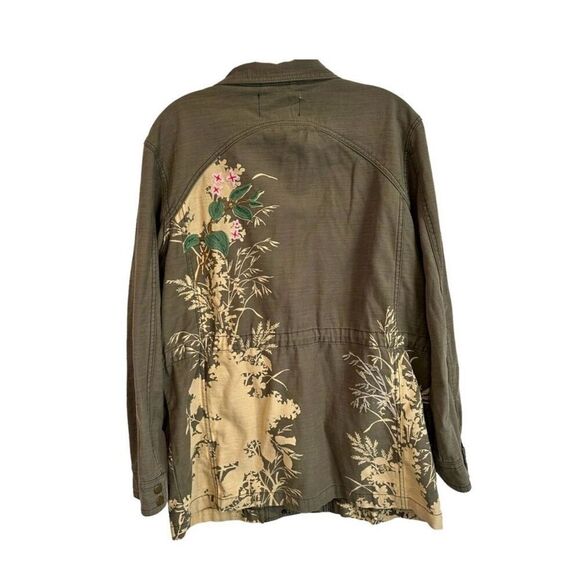Anthropologie Anorak Embellished Floral Jacket Long Sleeve Boho Women Small - Picture 2 of 3